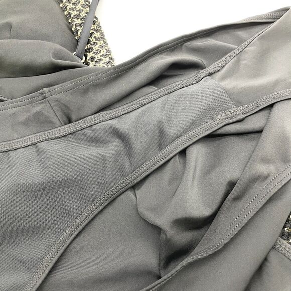 Cheeky High Cut Womens Swimsuit Size Large Black Gold Glam Beach Summer Resort - Picture 8 of 9